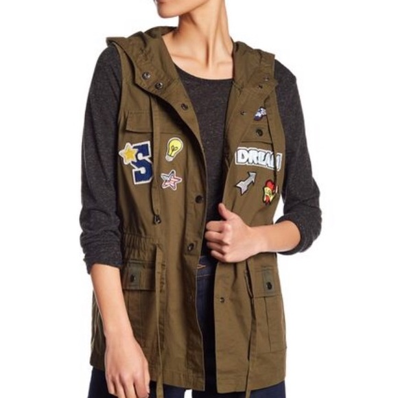 Other - PATCHWORK SLEEVELESS HOODIE JACKET NWT